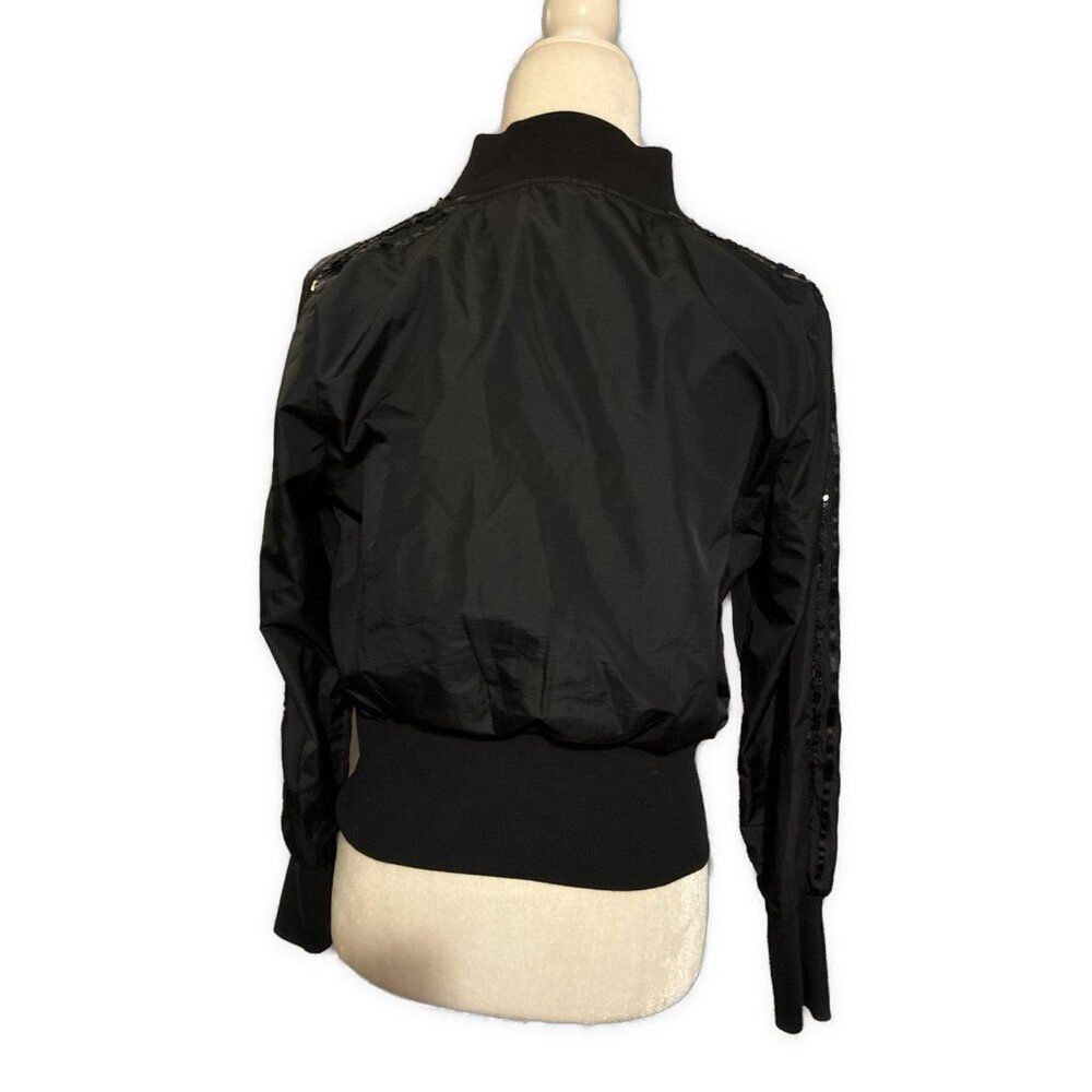 Prada Authentic Solid Black Nylon Sequin Long Sle… - image 3